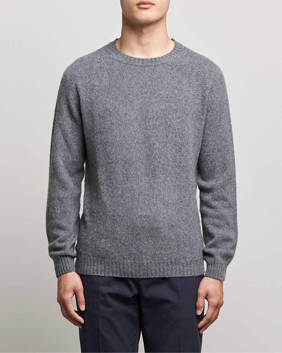 Uomini | Maglieria | Boglioli | Brushed Cashmere Sweater Grey Melange