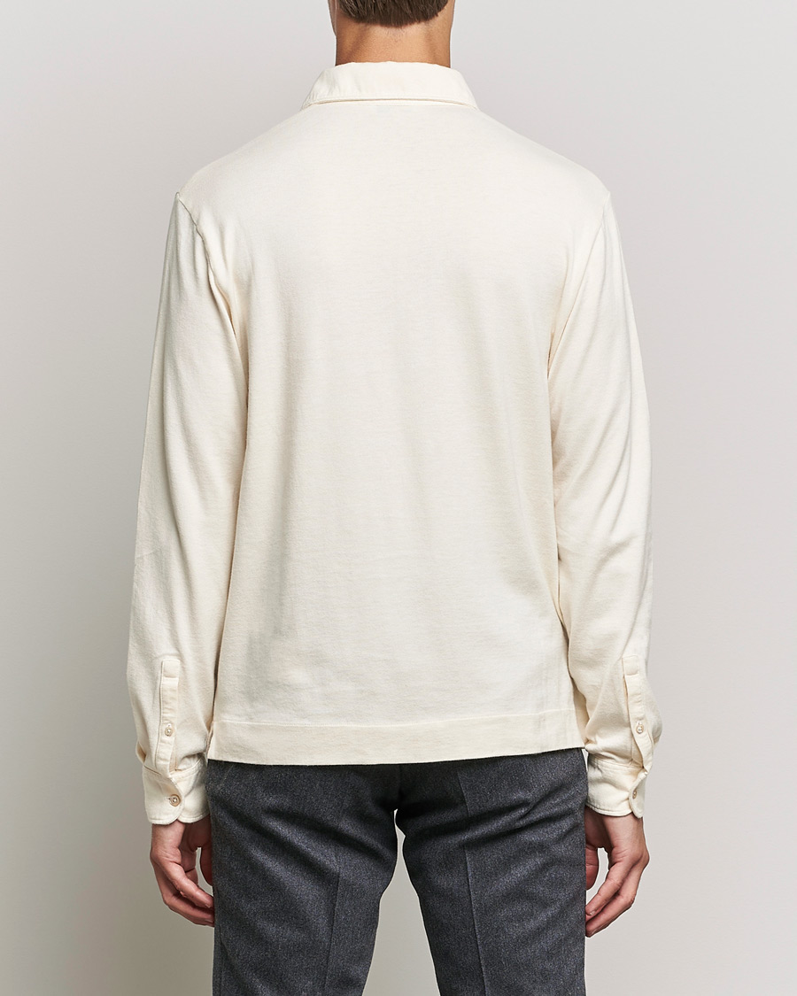 Uomini | Maglieria | Boglioli | Long Sleeve Polo Shirt Off White