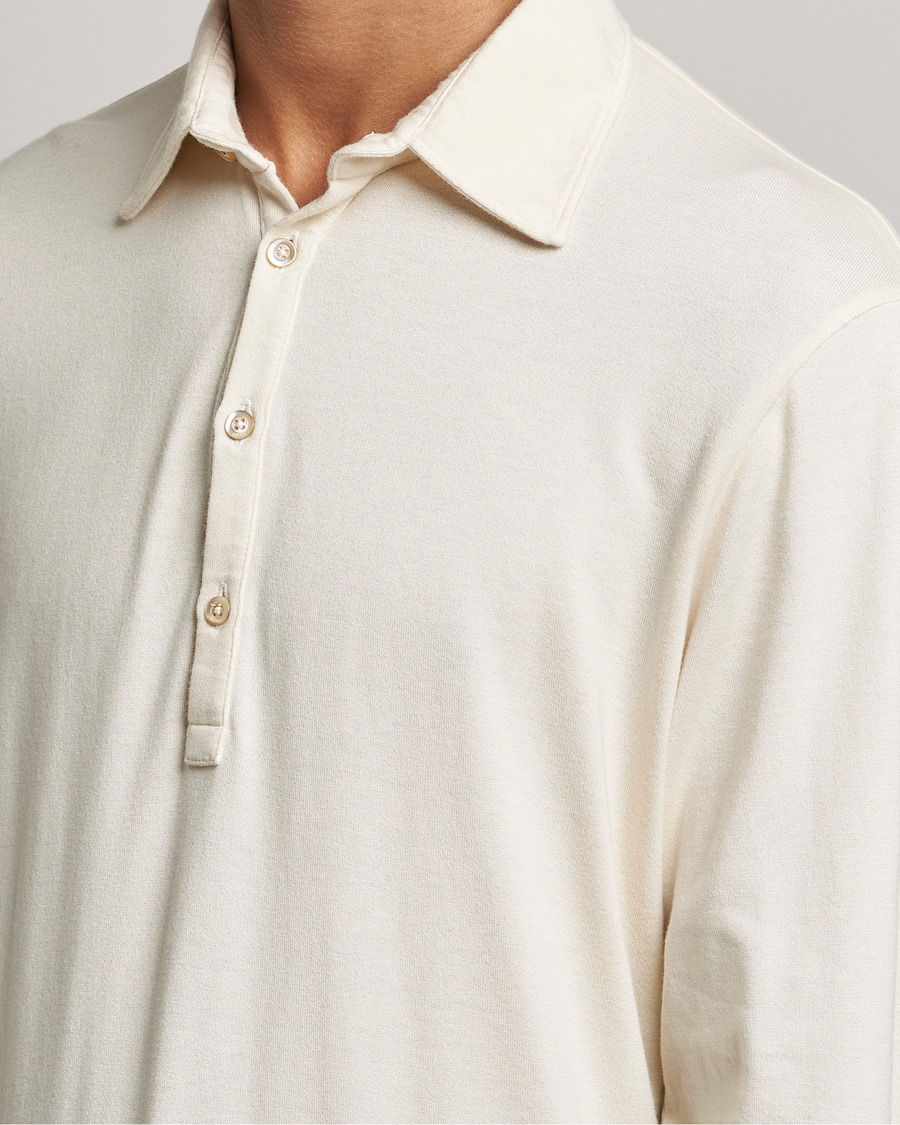 Uomini | Maglieria | Boglioli | Long Sleeve Polo Shirt Off White