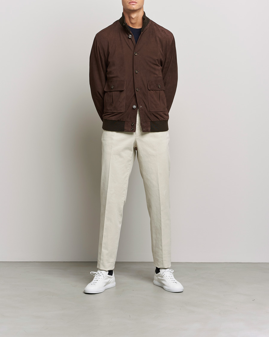 Uomini | Giacche | Valstar | Valstarino Suede Jacket Dark Brown