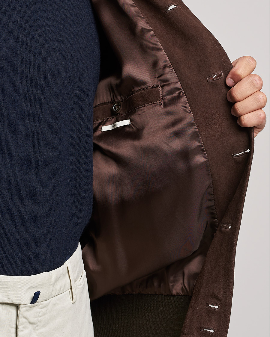 Uomini | Giacche | Valstar | Valstarino Suede Jacket Dark Brown