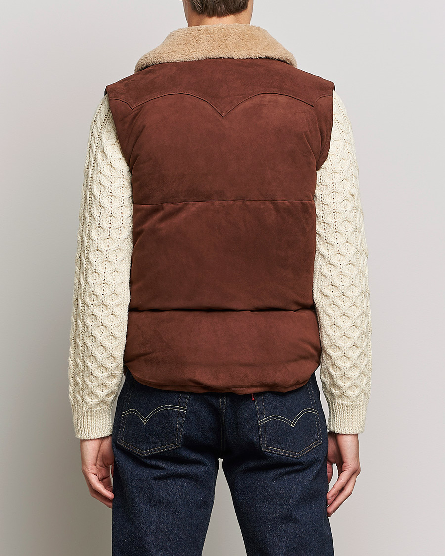 Uomini | Giacche | Valstar | Suede Shearling Vest Dark Brown