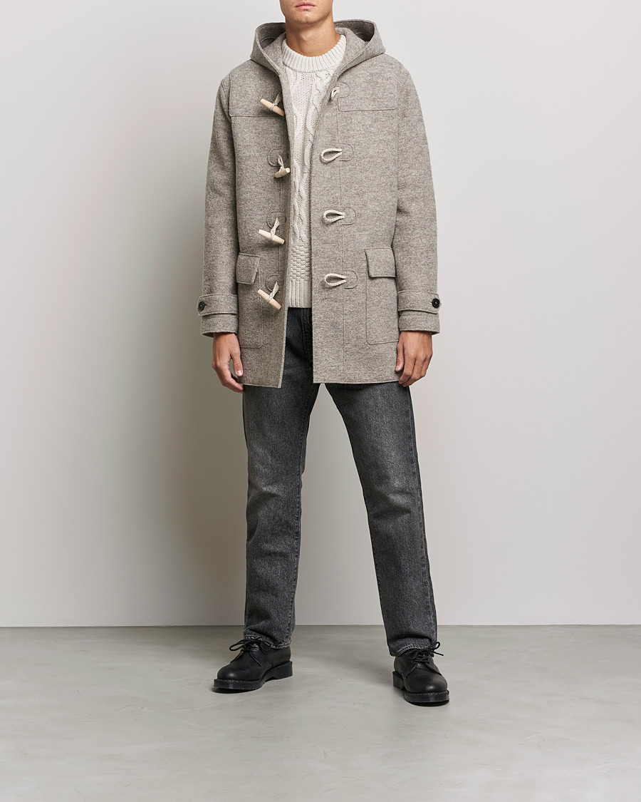 Uomini | Giacche | Harris Wharf London | Boiled Wool Duffle Coat Natural Casha
