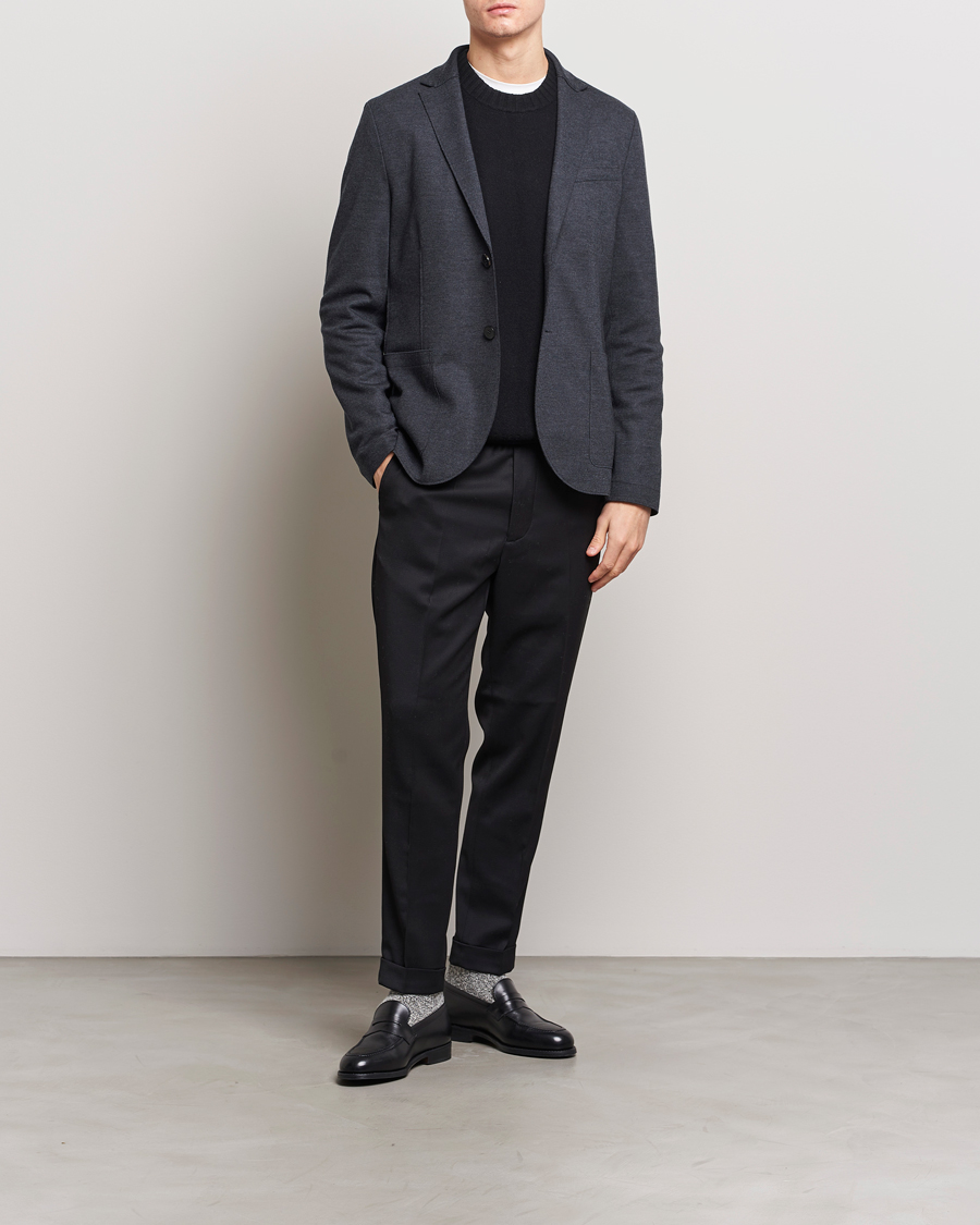 Uomini | Blazers | Harris Wharf London | Two Button Vented Superfine Merino Blazer Anthracite