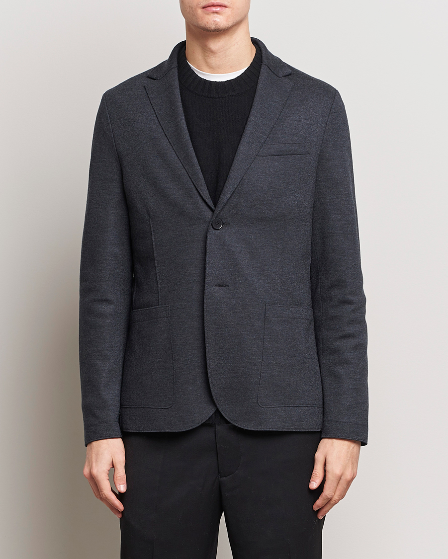 Uomini | Blazers | Harris Wharf London | Two Button Vented Superfine Merino Blazer Anthracite