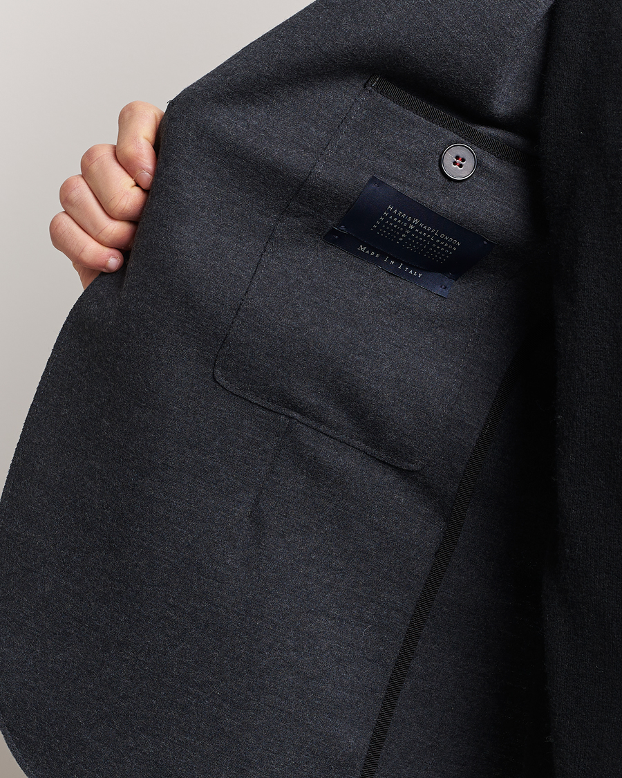 Uomini | Blazers | Harris Wharf London | Two Button Vented Superfine Merino Blazer Anthracite