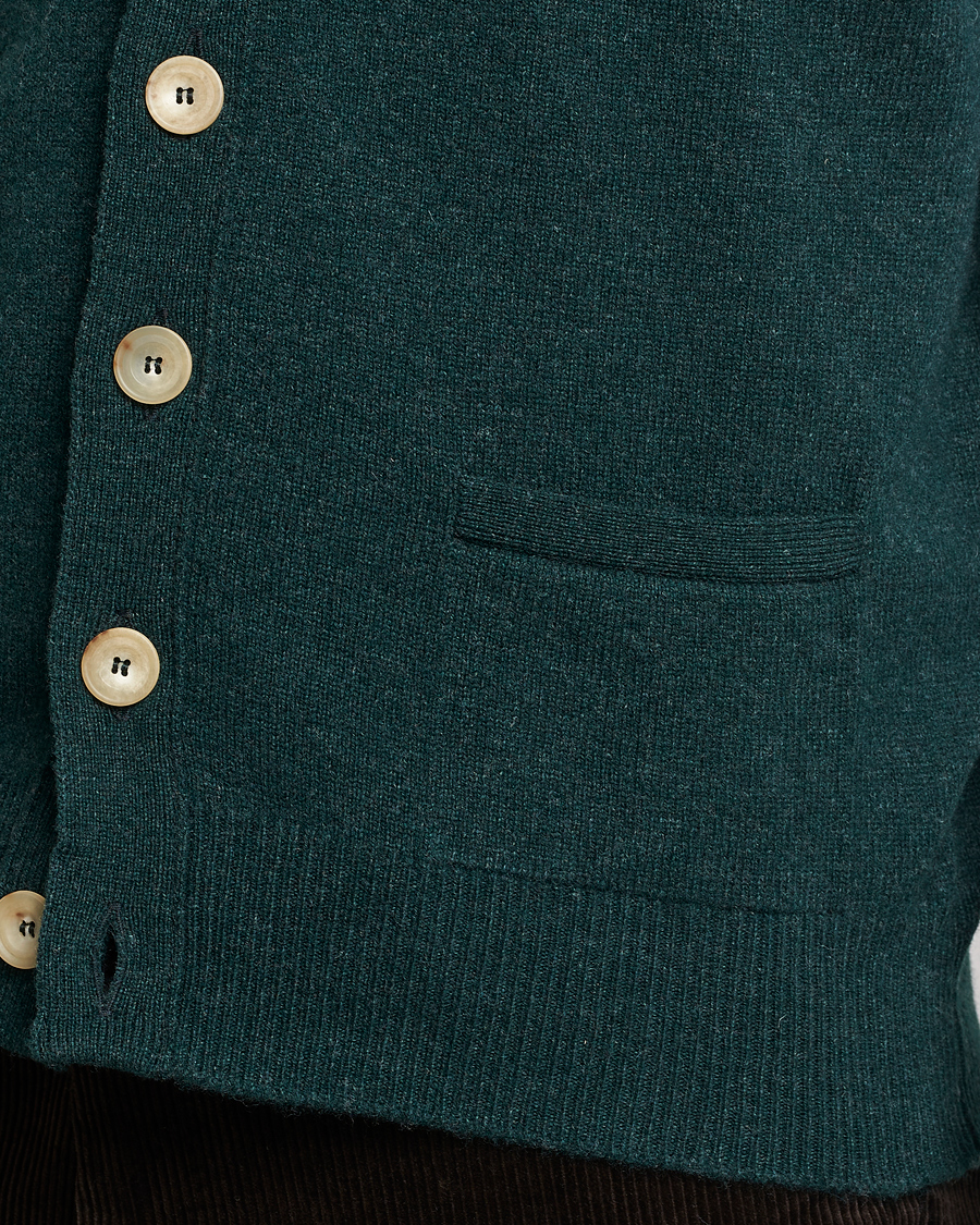 Uomini | Maglieria | Drake's | Lambswool Vest Cardigan Green