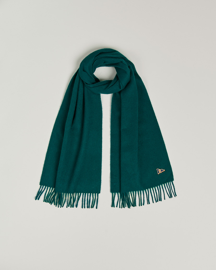 Uomini | Drake's Geelongora Tasselled Scarf Green | Drake's | Geelongora Tasselled Scarf Green