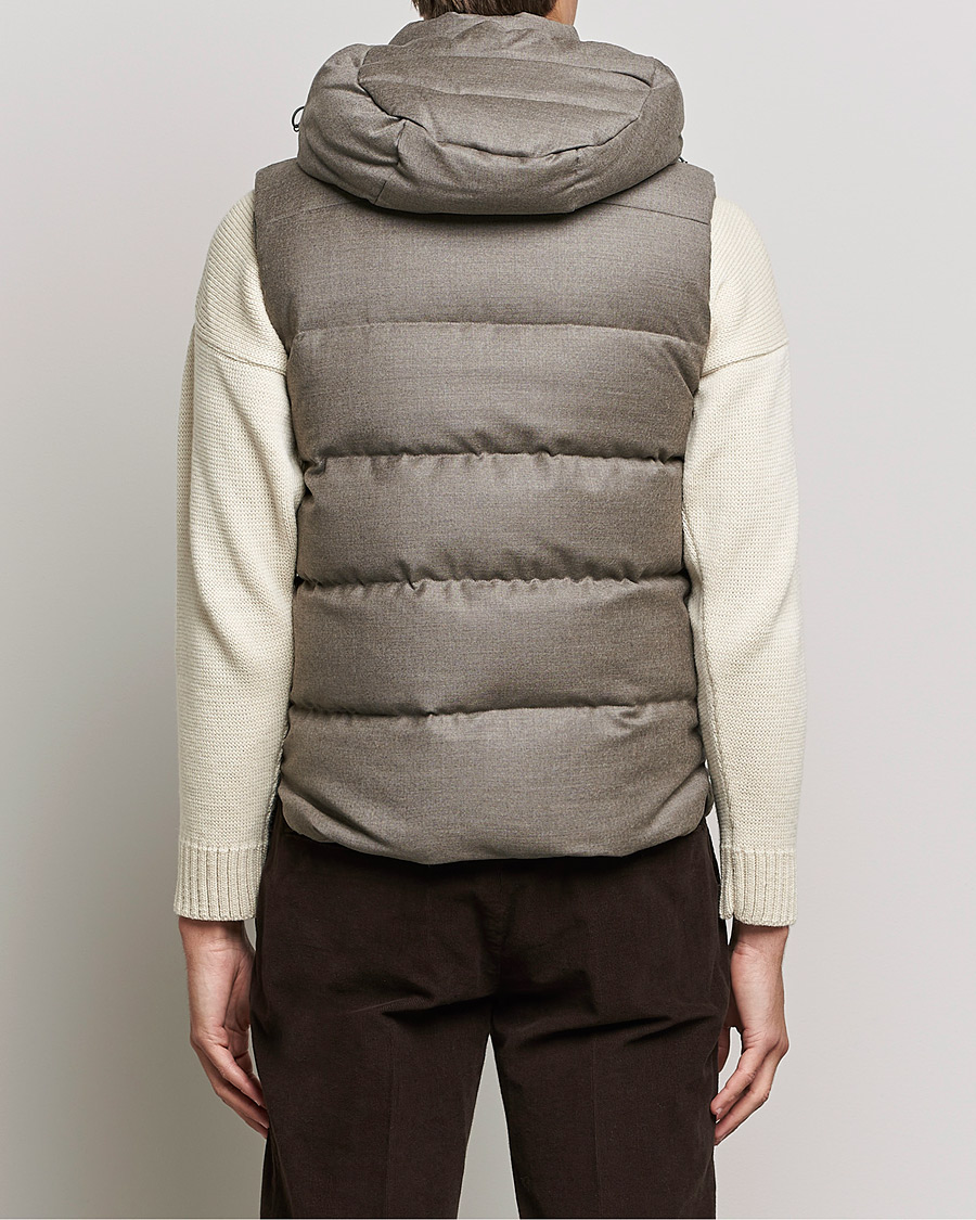 Uomini | Giacche | MooRER | Fire Wool/Cashmere Hooded Vest Beige