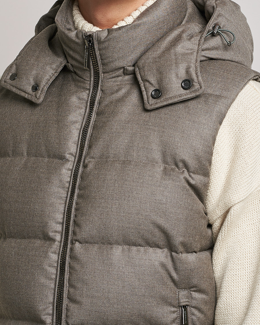Uomini | Giacche | MooRER | Fire Wool/Cashmere Hooded Vest Beige