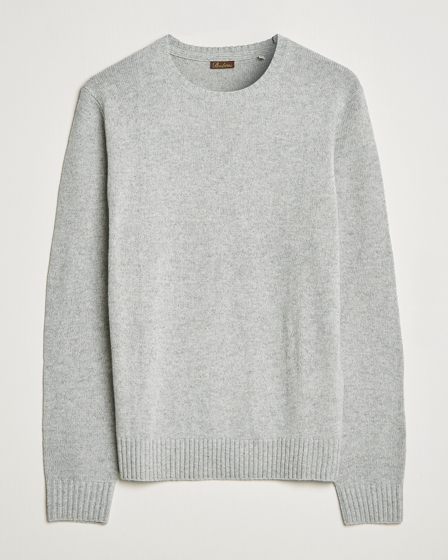 Uomini | Maglieria | Stenströms | Yak/Merino Crew Neck Grey