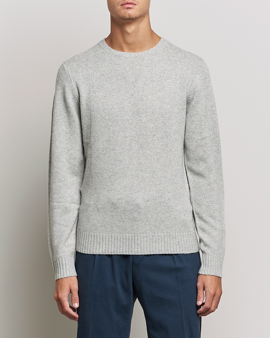 Uomini | Maglieria | Stenströms | Yak/Merino Crew Neck Grey
