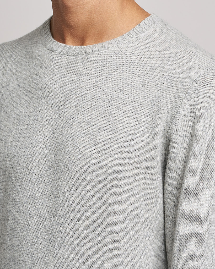 Uomini | Maglieria | Stenströms | Yak/Merino Crew Neck Grey