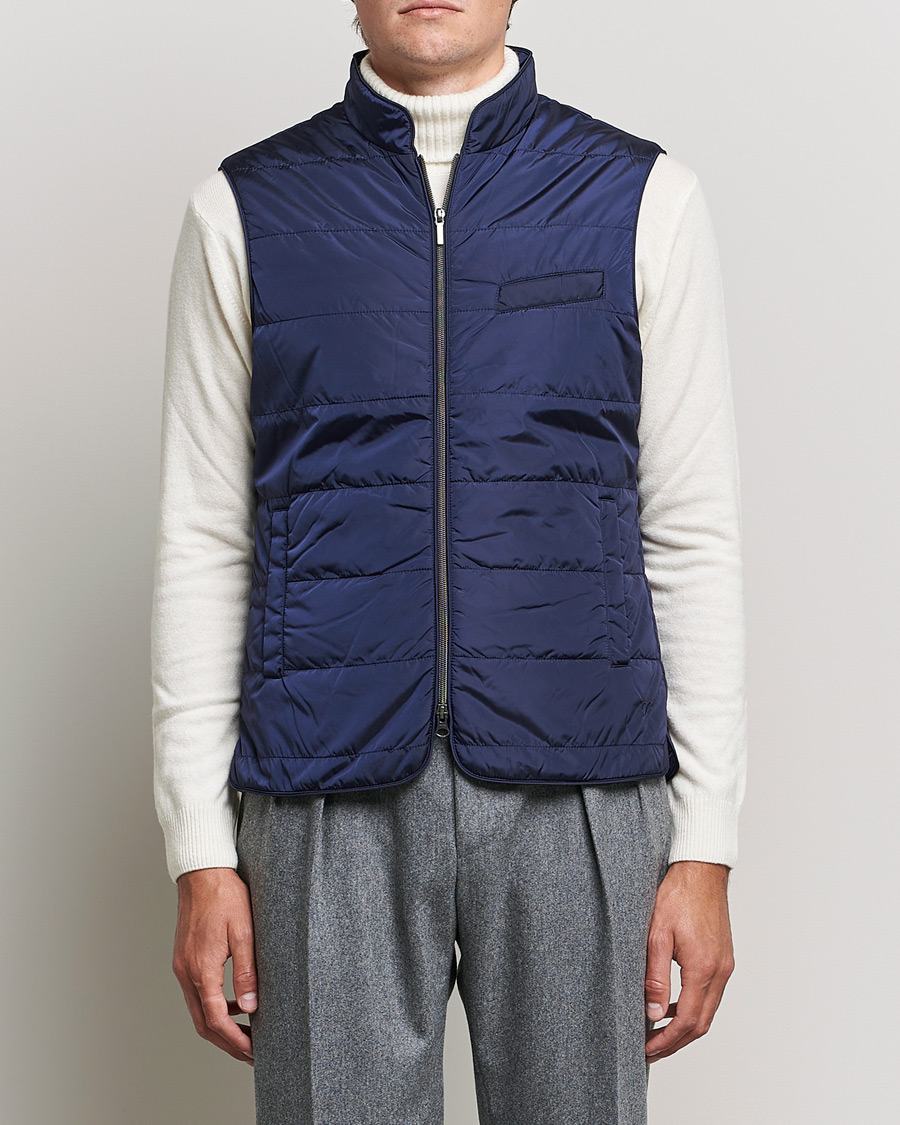 Uomini | Gilet | Stenströms | Padded Nylon Vest Navy