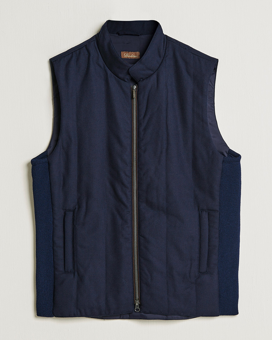 Uomini | Giacche | Stenströms | Hybrid Flannel Vest Navy
