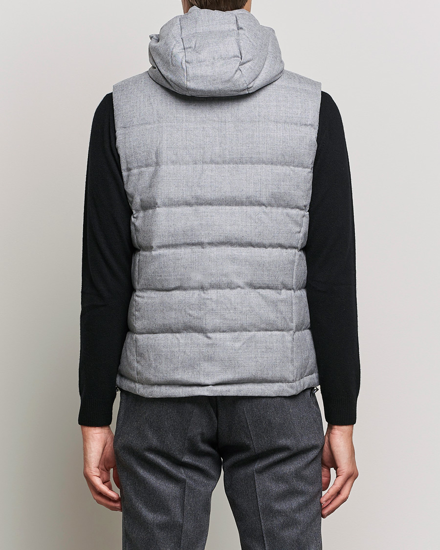 Uomini | Giacche | Stenströms | Hooded Flannel Vest Grey