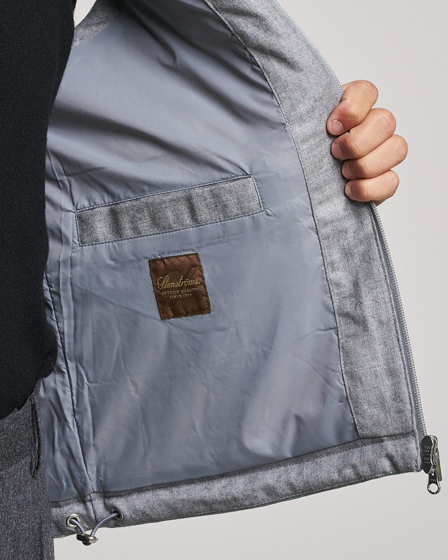 Uomini | Giacche | Stenströms | Hooded Flannel Vest Grey