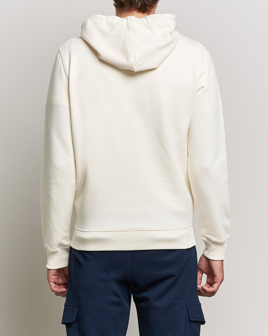 Uomini | Maglieria | Stenströms | Cotton Jersey Full Zip Hoodie Creme White