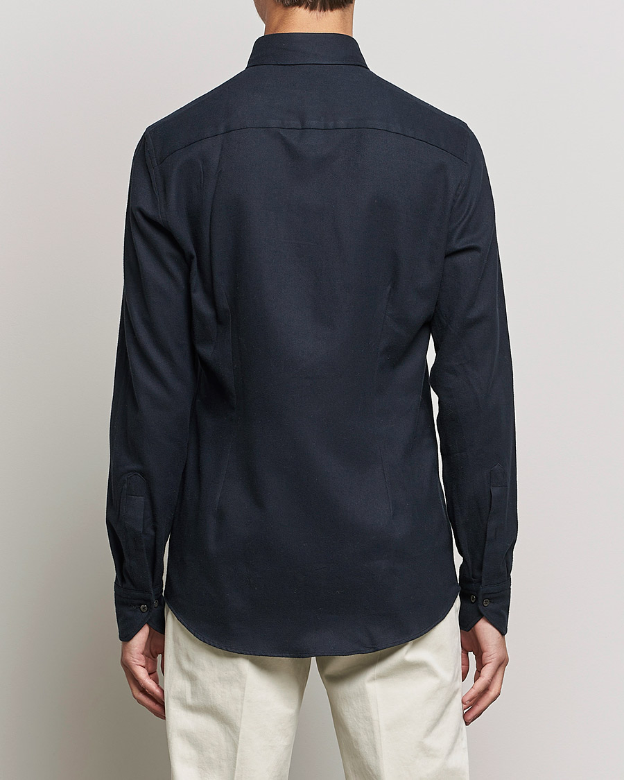 Uomini | Camicie | Stenströms | Slimline Flannel Shirt Black