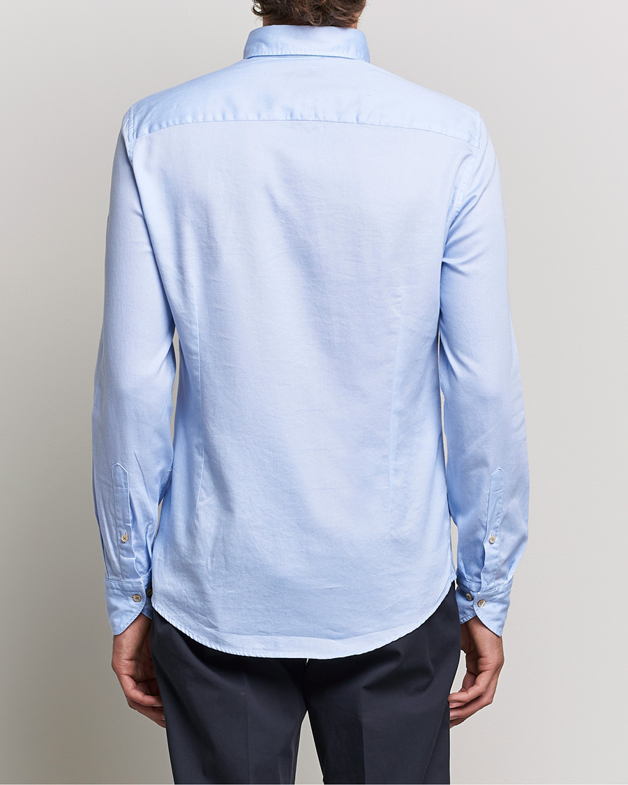 Uomini | Camicie | Stenströms | Slimline Button Down Printed Oxford Shirt Light Blue