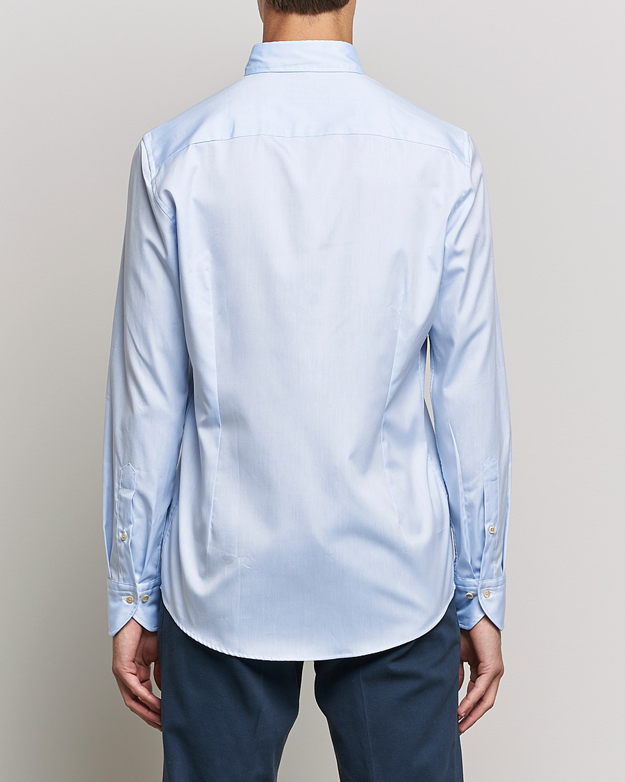 Uomini | Camicie | Stenströms | Slimline Button Down Pinpoint Oxford Shirt Light Blue