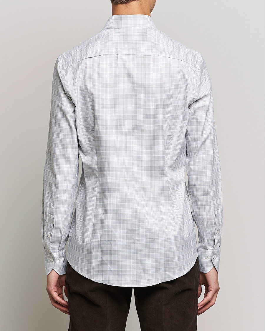 Uomini | Camicie | Stenströms | Slimline Cut Away Checked Shirt Green