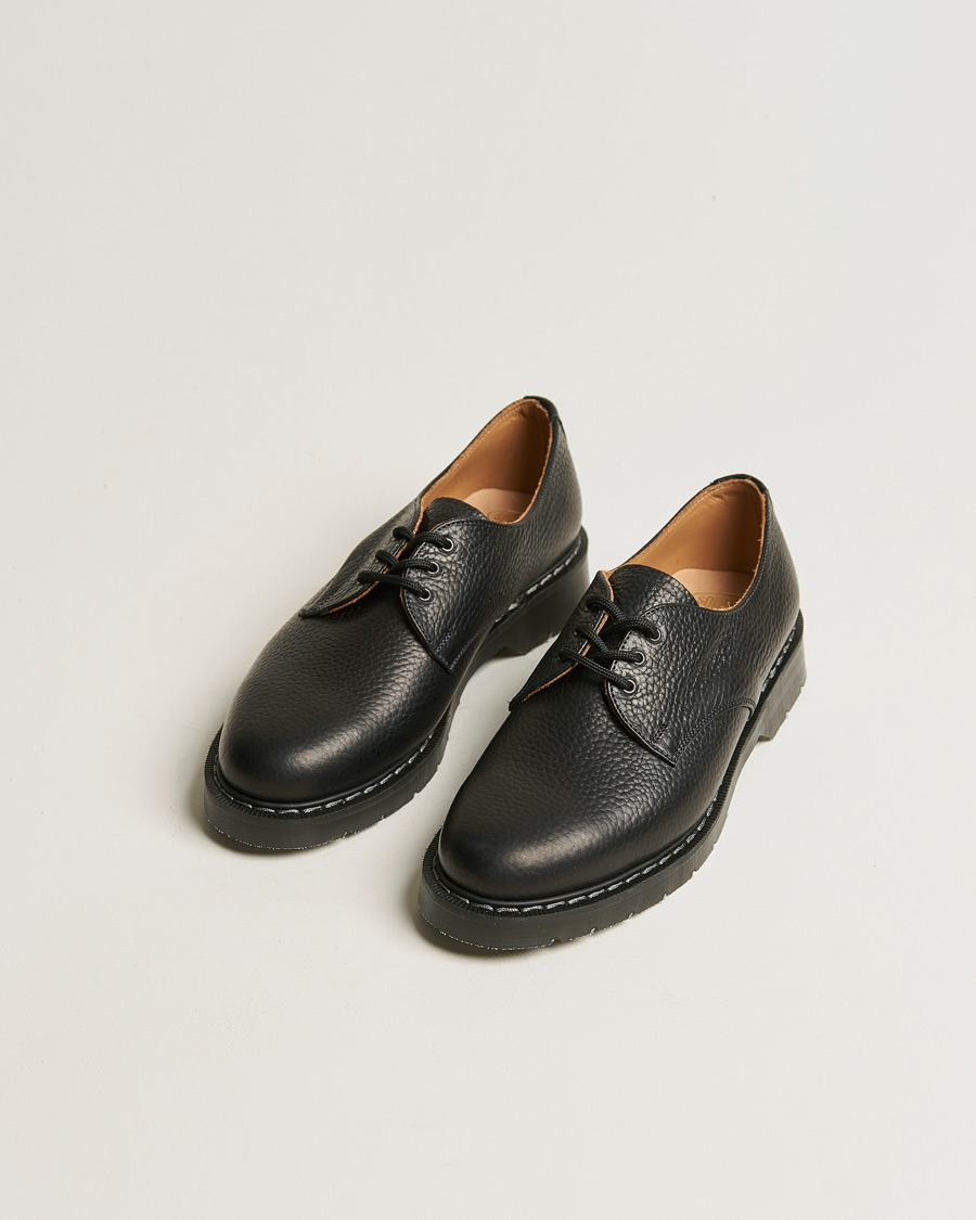 Uomini | Solovair 3 Eye Gibson Shoe Black Grain | Solovair | 3 Eye Gibson Shoe Black Grain