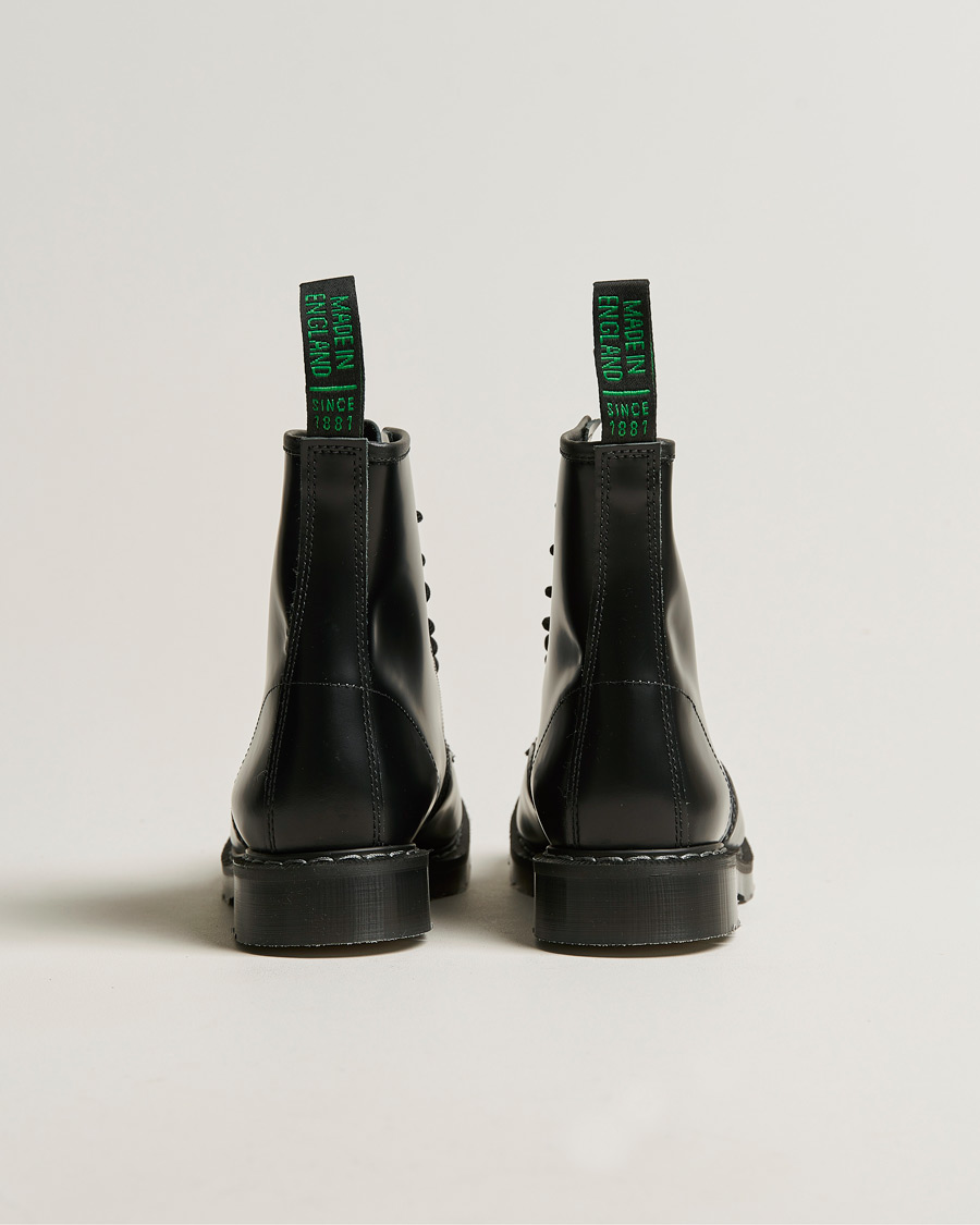 Uomini | Stivali | Solovair | 8 Eye Derby Boot Black Shine