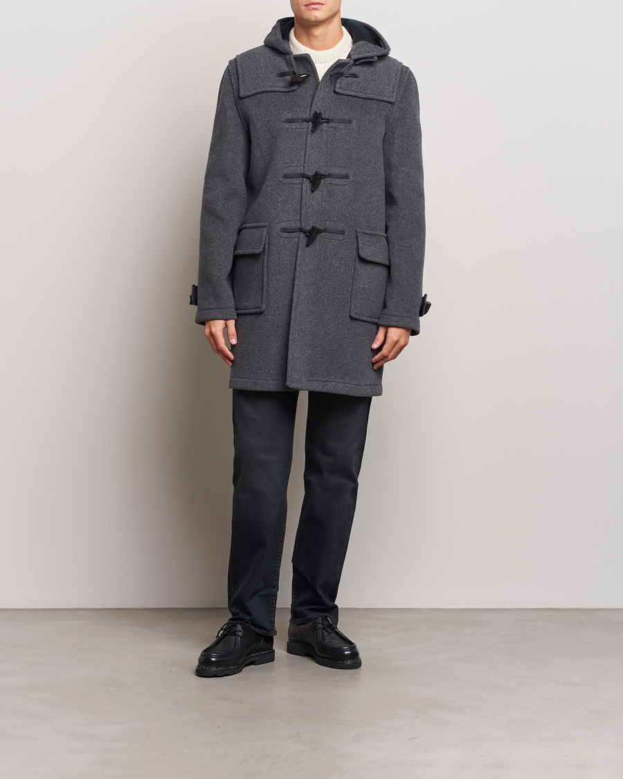 Uomini | Giacche | Gloverall | Morris Duffle Coat Grey/Blackwatch