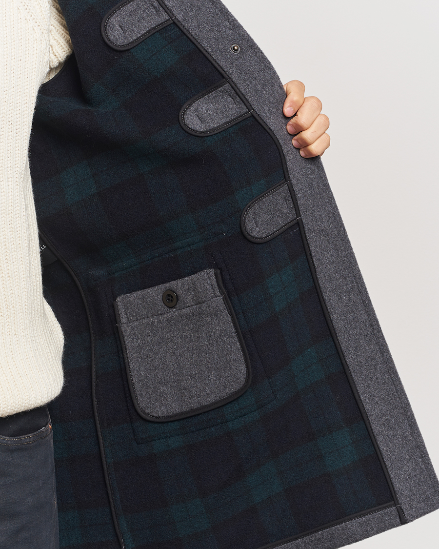 Uomini | Giacche | Gloverall | Morris Duffle Coat Grey/Blackwatch