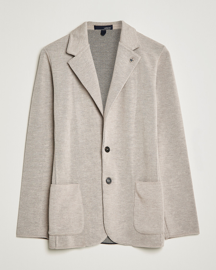 Uomini | Blazers | Lardini | Knitted Wool Blazer Beige