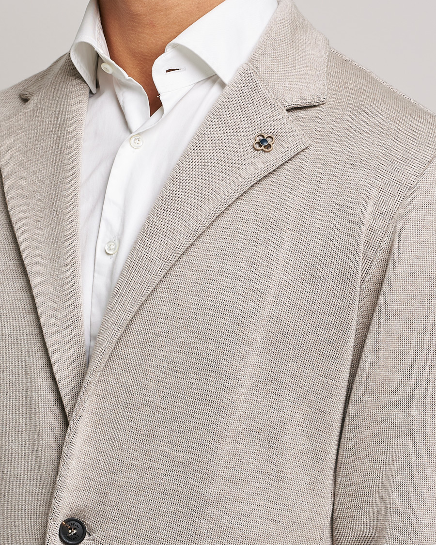 Uomini | Blazers | Lardini | Knitted Wool Blazer Beige
