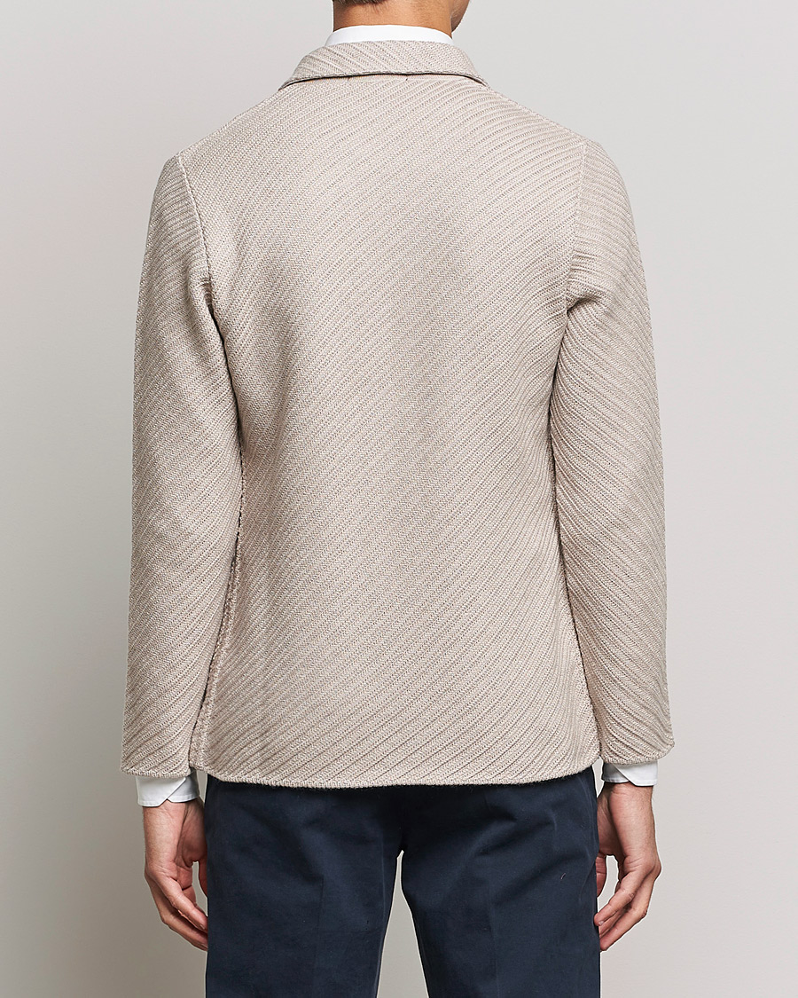 Uomini | Blazers | Lardini | Structured Knitted Wool Blazer Beige