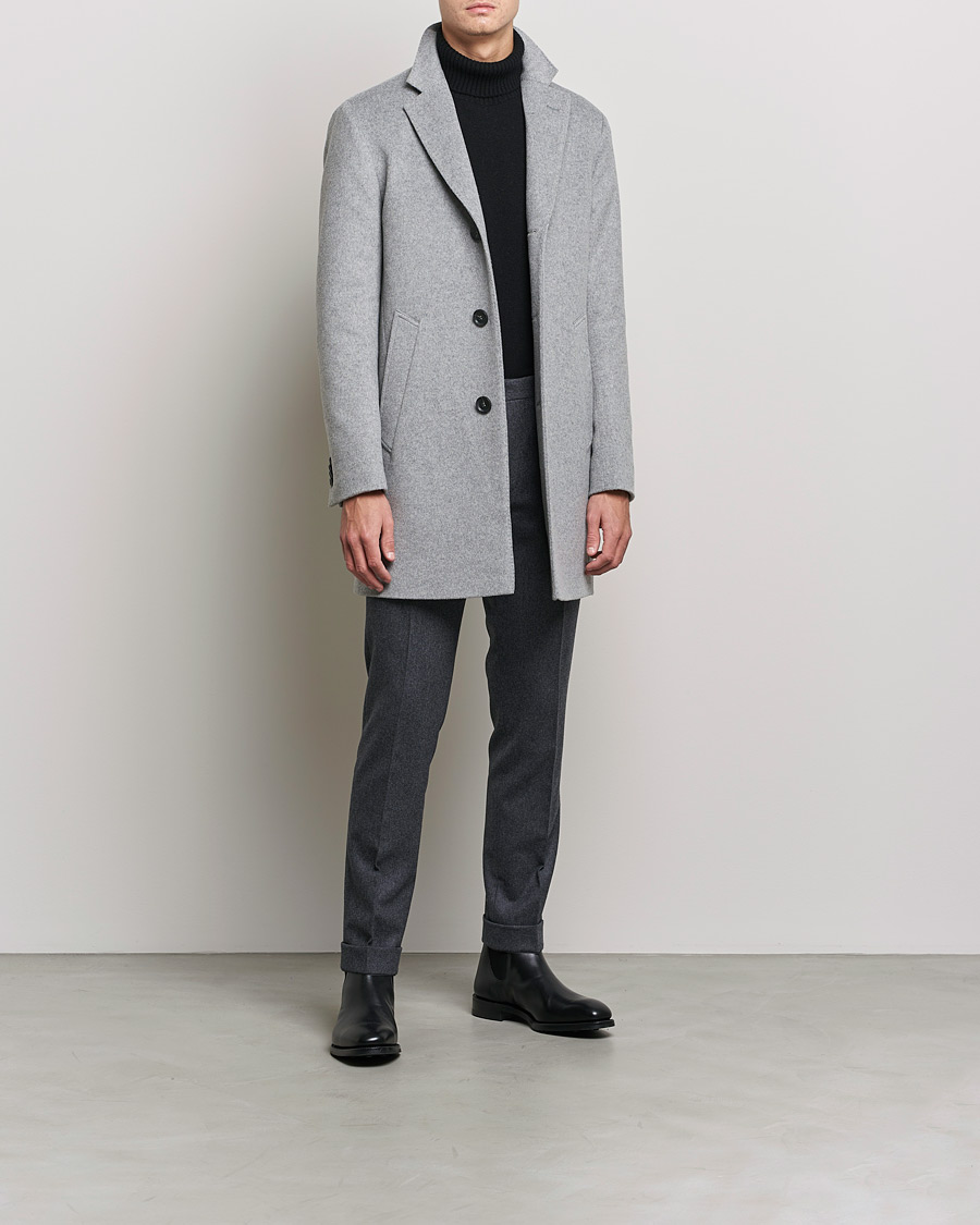 Uomini | Giacche | Oscar Jacobson | Storvik Wool/Cashmere Coat Light Grey