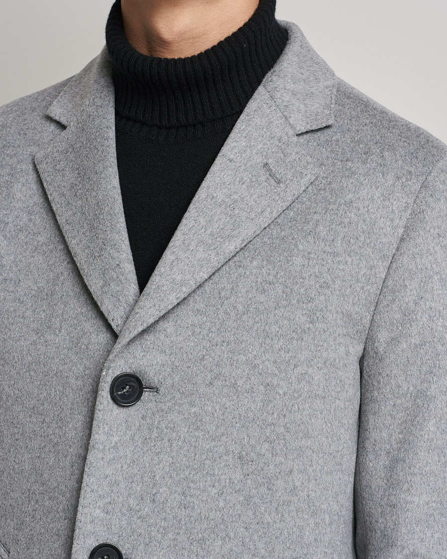 Uomini | Giacche | Oscar Jacobson | Storvik Wool/Cashmere Coat Light Grey