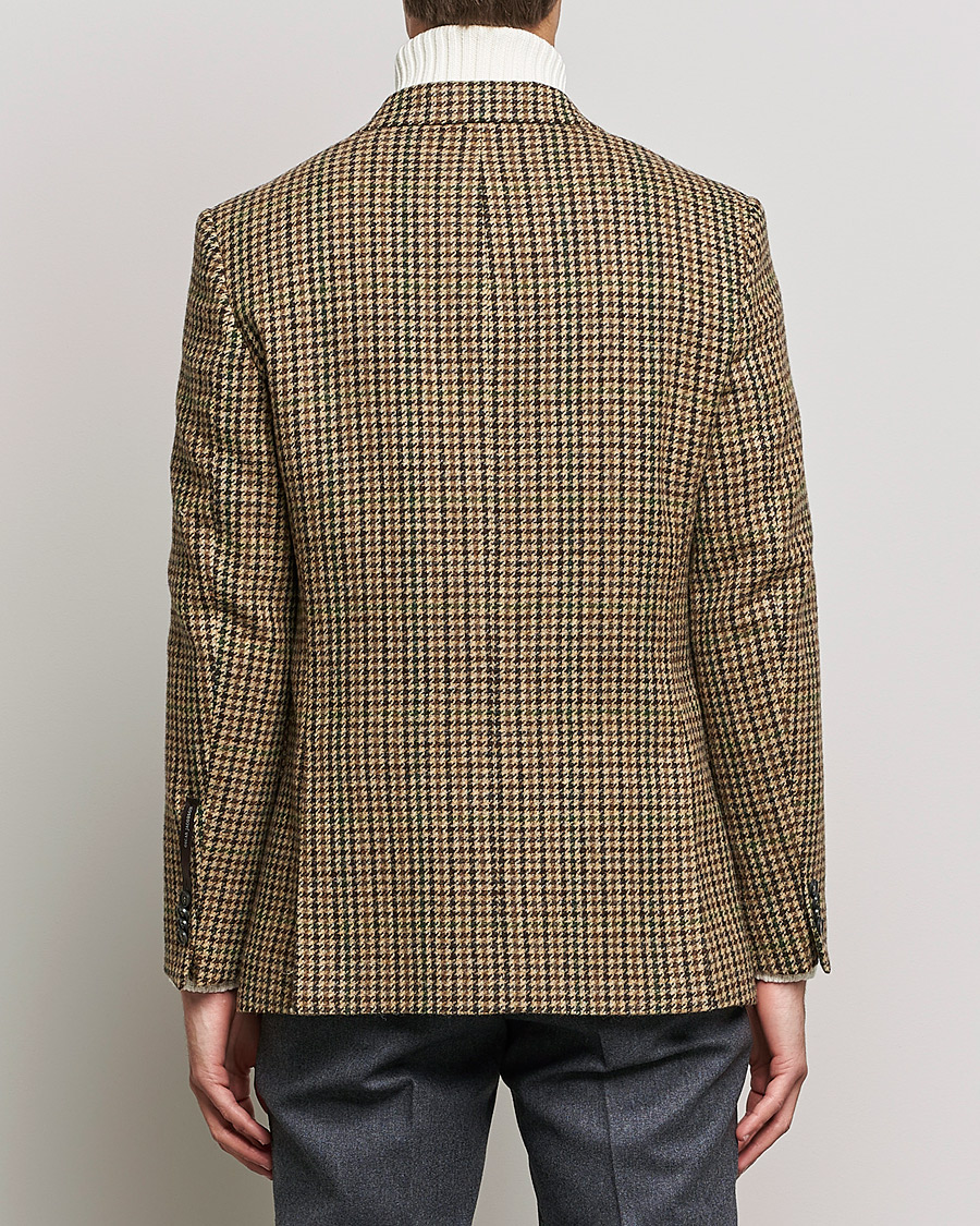Uomini | Blazers | Oscar Jacobson | Freeman Moon Houndstooth Tweed Blazer Beige