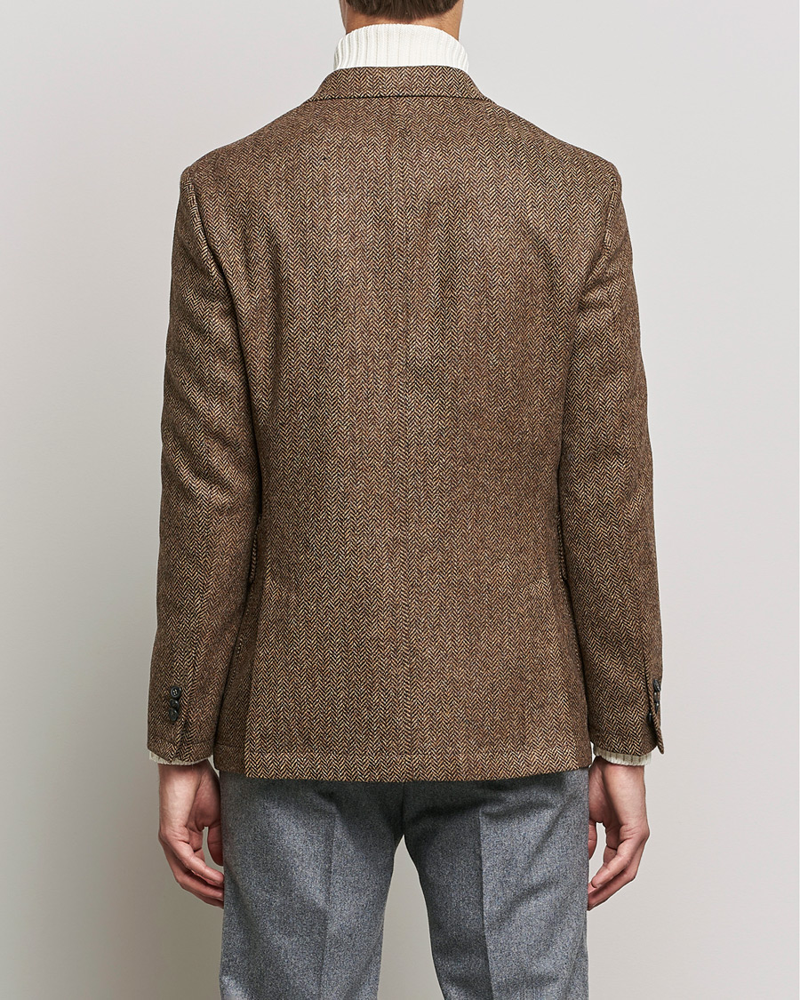 Uomini | Blazers | Oscar Jacobson | Fares Moon Herringbone Tweed Blazer Brown