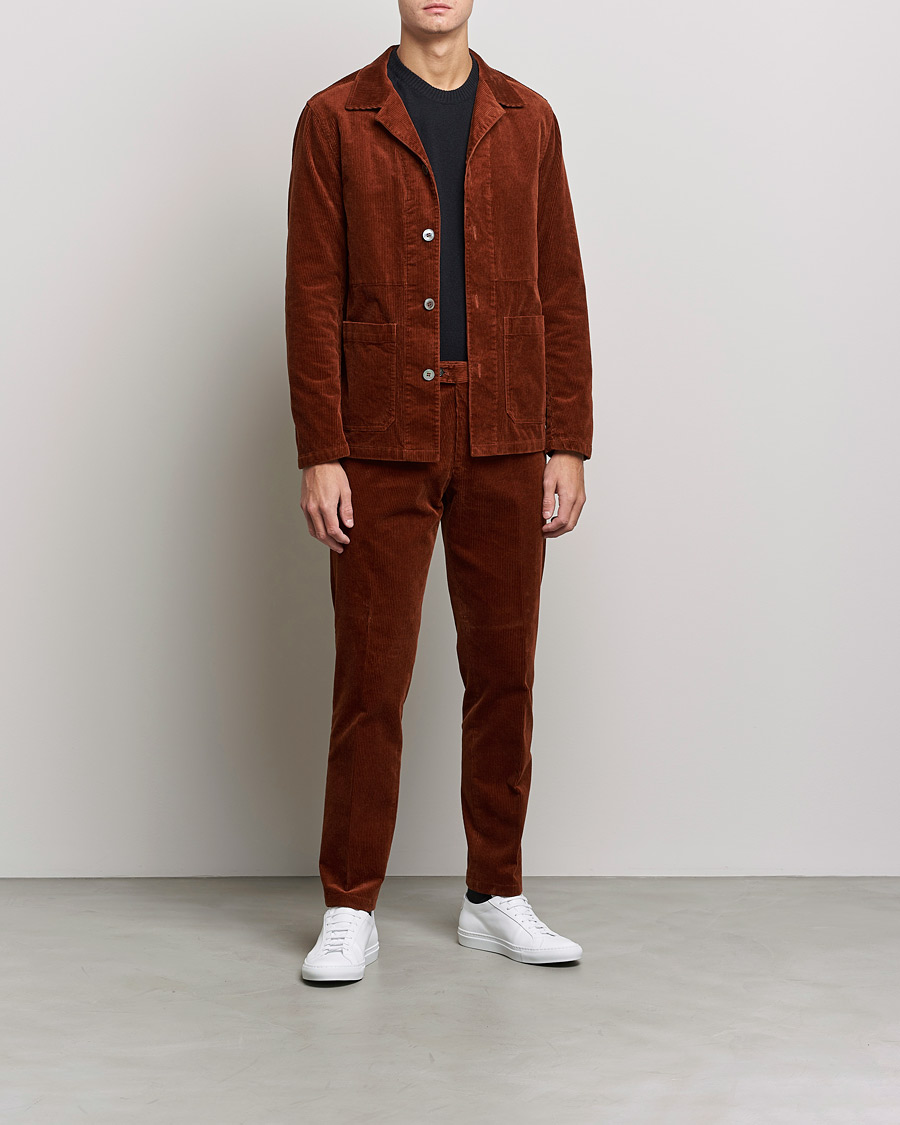 Uomini | Pantaloni | Oscar Jacobson | Denz Corduroy Trousers Orange