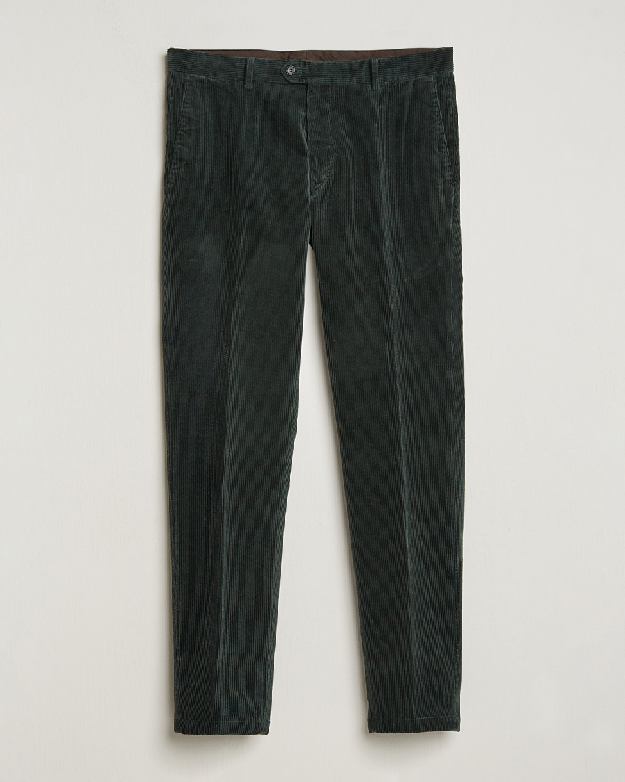 Uomini | Pantaloni | Oscar Jacobson | Denz Corduroy Trousers Bottle Green