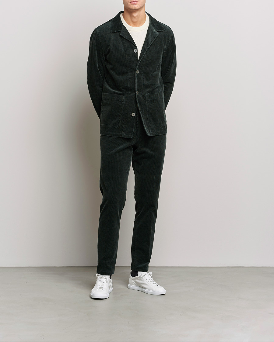 Uomini | Pantaloni | Oscar Jacobson | Denz Corduroy Trousers Bottle Green