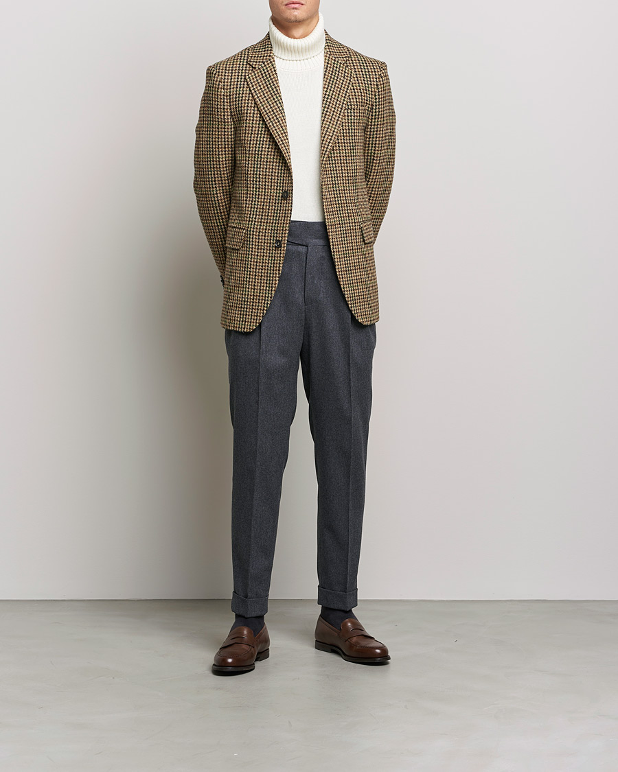 Uomini | Pantaloni | Oscar Jacobson | Gurkha Flannel Trousers Charcoal