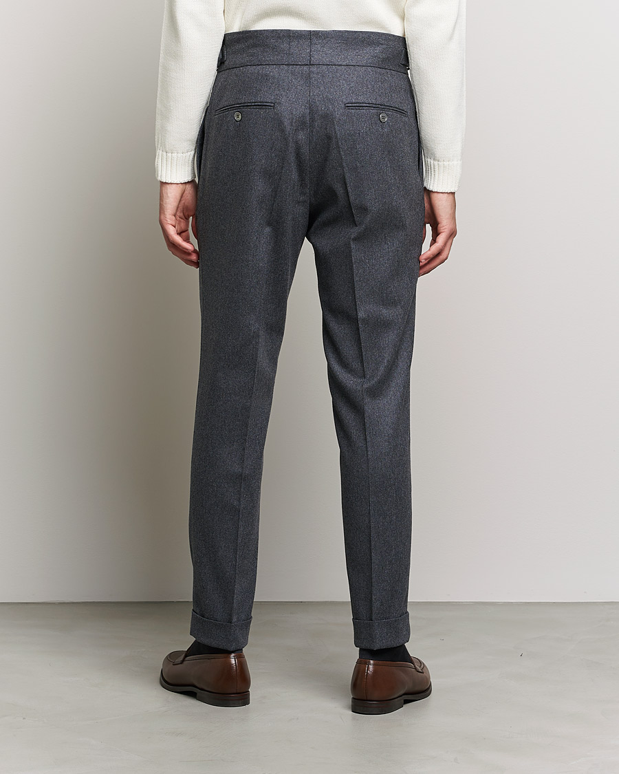 Uomini | Pantaloni | Oscar Jacobson | Gurkha Flannel Trousers Charcoal