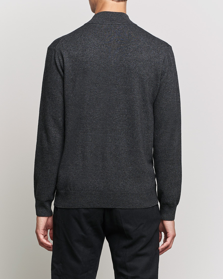 Uomini | Maglieria | Oscar Jacobson | Patton Wool/Cashmere Half Zip Charcoal