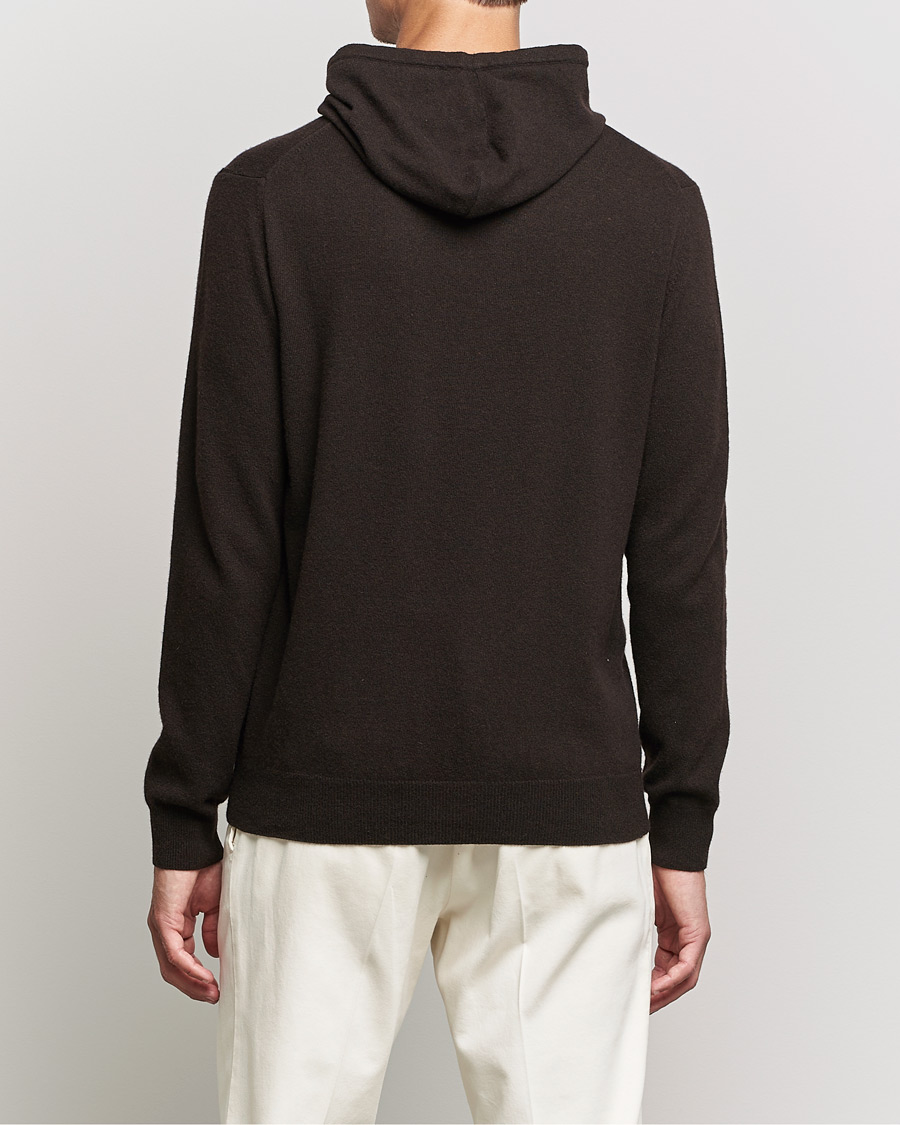 Uomini | Maglieria | Oscar Jacobson | Pascal Wool/Cashmere Hoodie Brown