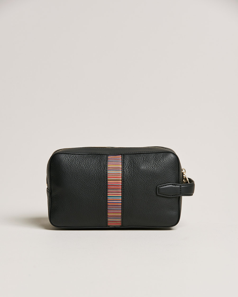 Uomini | Paul Smith Leather Stripe Washbag Black | Paul Smith | Leather Stripe Washbag Black