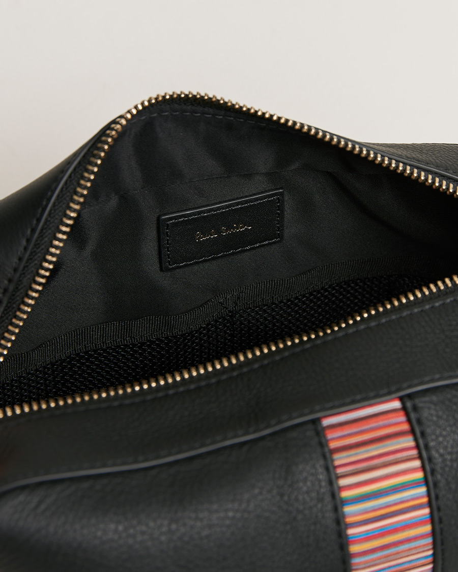 Uomini | Paul Smith Leather Stripe Washbag Black | Paul Smith | Leather Stripe Washbag Black