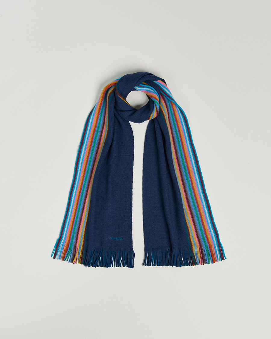 Uomini | Paul Smith Merino Wool Scarf Blue | Paul Smith | Merino Wool Scarf Blue