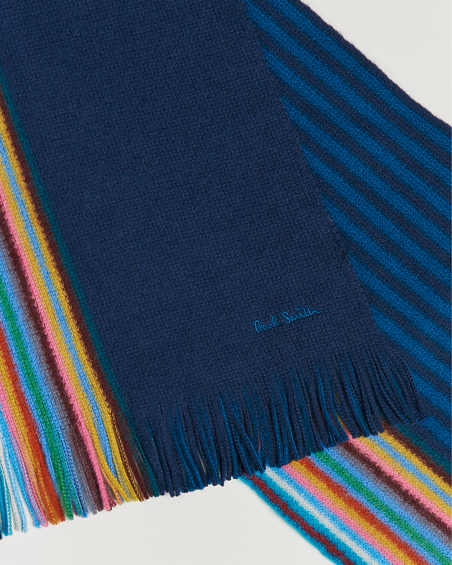Uomini | Paul Smith Merino Wool Scarf Blue | Paul Smith | Merino Wool Scarf Blue