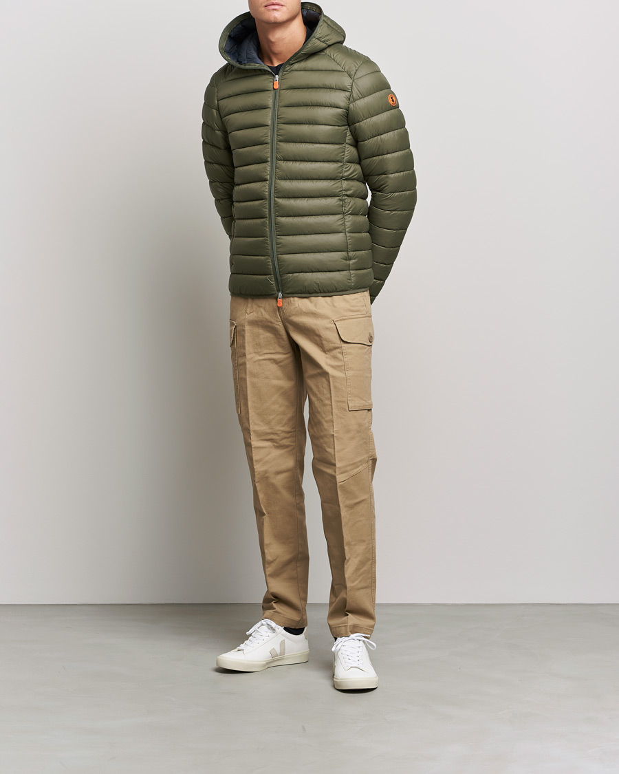 Uomini | Giacche | Save The Duck | Donald Lightweight Padded Hooded Jacket Laurel Green