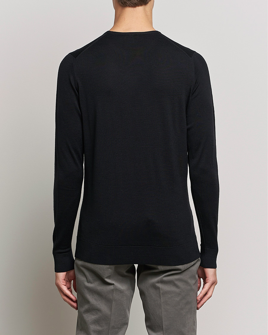 Uomini | Maglieria | Sunspel | Crew Neck Jumper Black